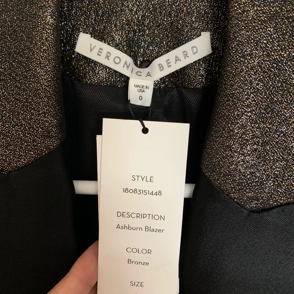 NWT Veronica beard Ashburn Metallic Blazer bronze - Image 85
