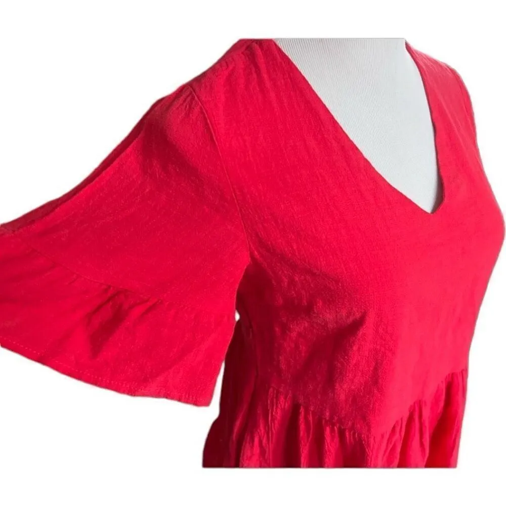 NWT Womens Fancyinn Red Flutter Sleeve Dress - Sz XS - Read Description - Image 3