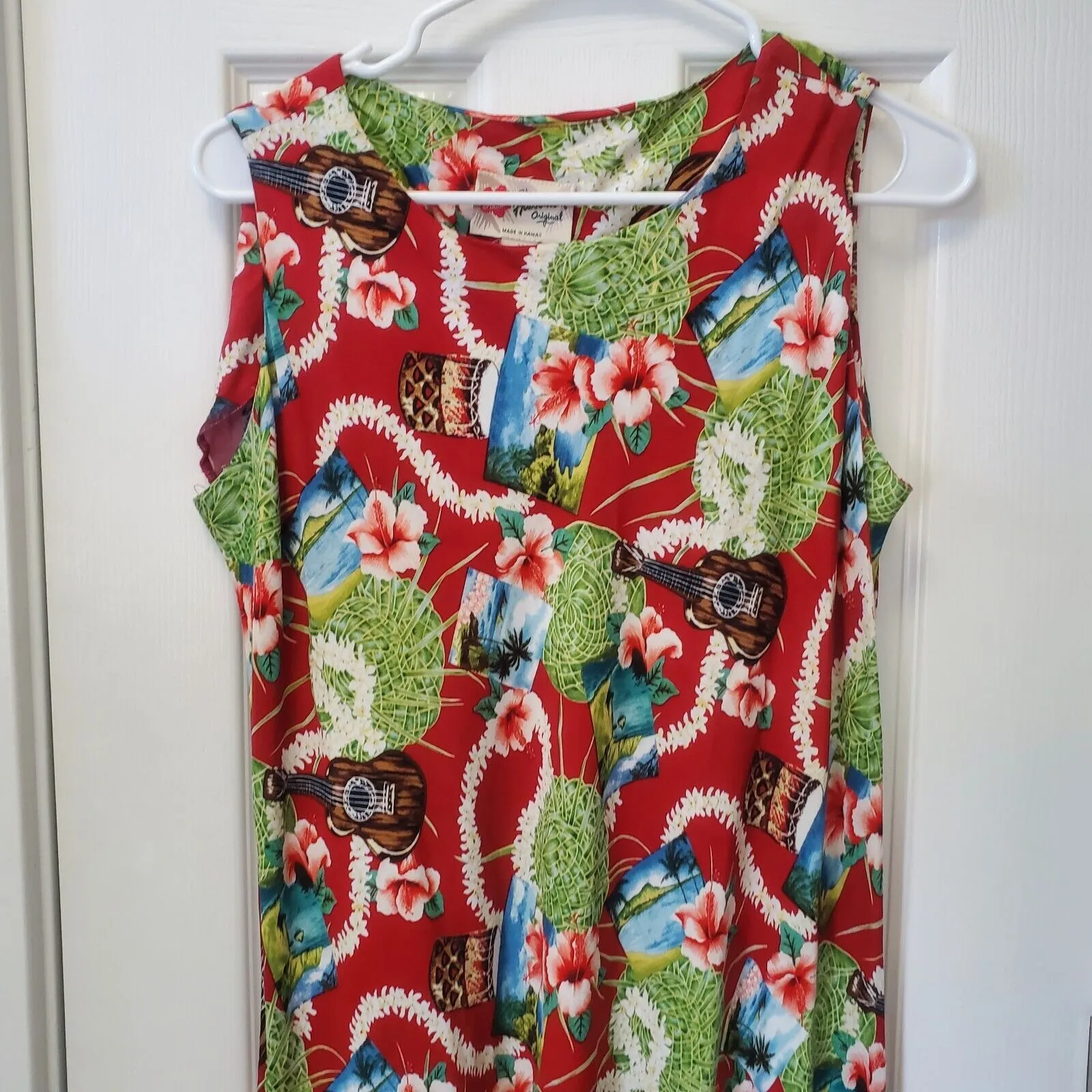 Hilo Hattie‎ Dress Women Medium Red Beach Hawaiian Floral Dress Fitted Hawaii - Image 2