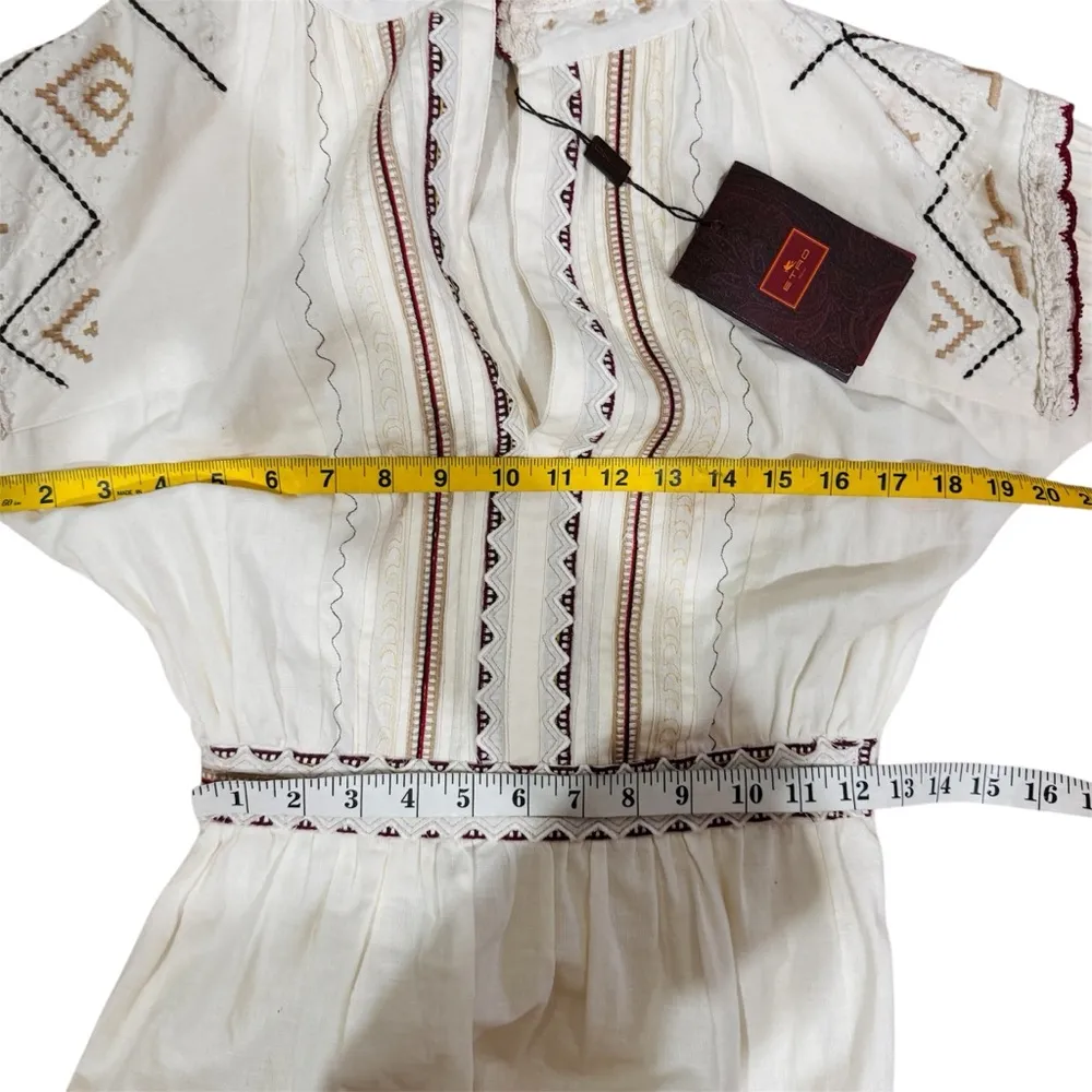 Etro cotton embroidered Dress NEW Red - Image 9