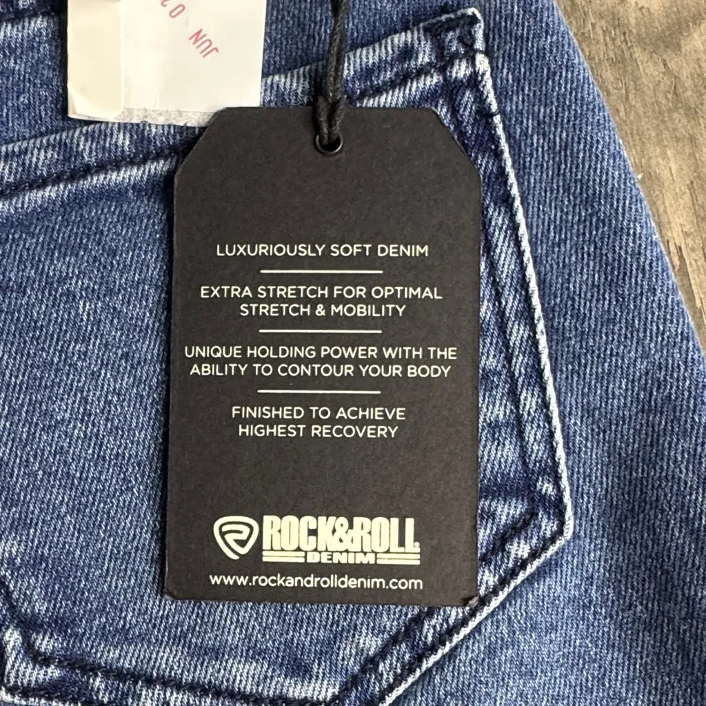 Rock & Roll Denim Women's Blue Flare Jeans With White Accents Size undefined - Image 10