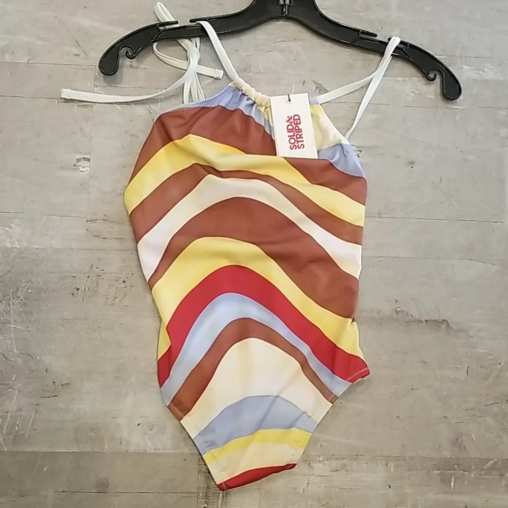 💕SOLID & STRIPED💕 Saree Wave Asymmetric Swimsuit - Image 14