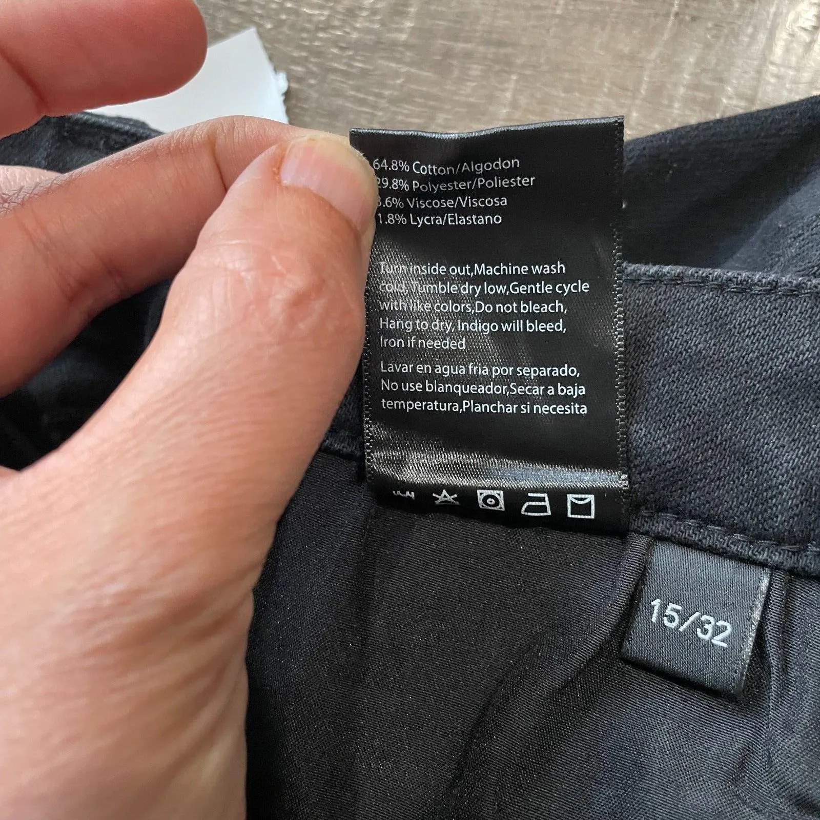 NWT Risen Los Angeles Black Relaxed Distressed Denim Jeans Women Size 15/32 Y2K‎ - Image 12