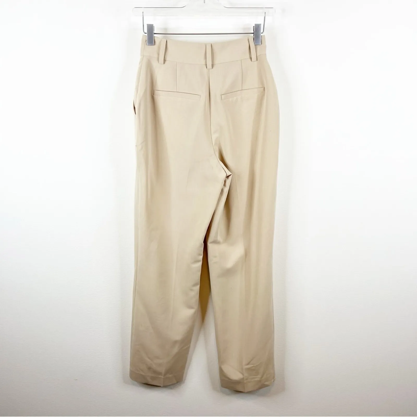 NA-KD Reborn High Rise Straight Leg Crop Trousers 2 Tan - Image 3