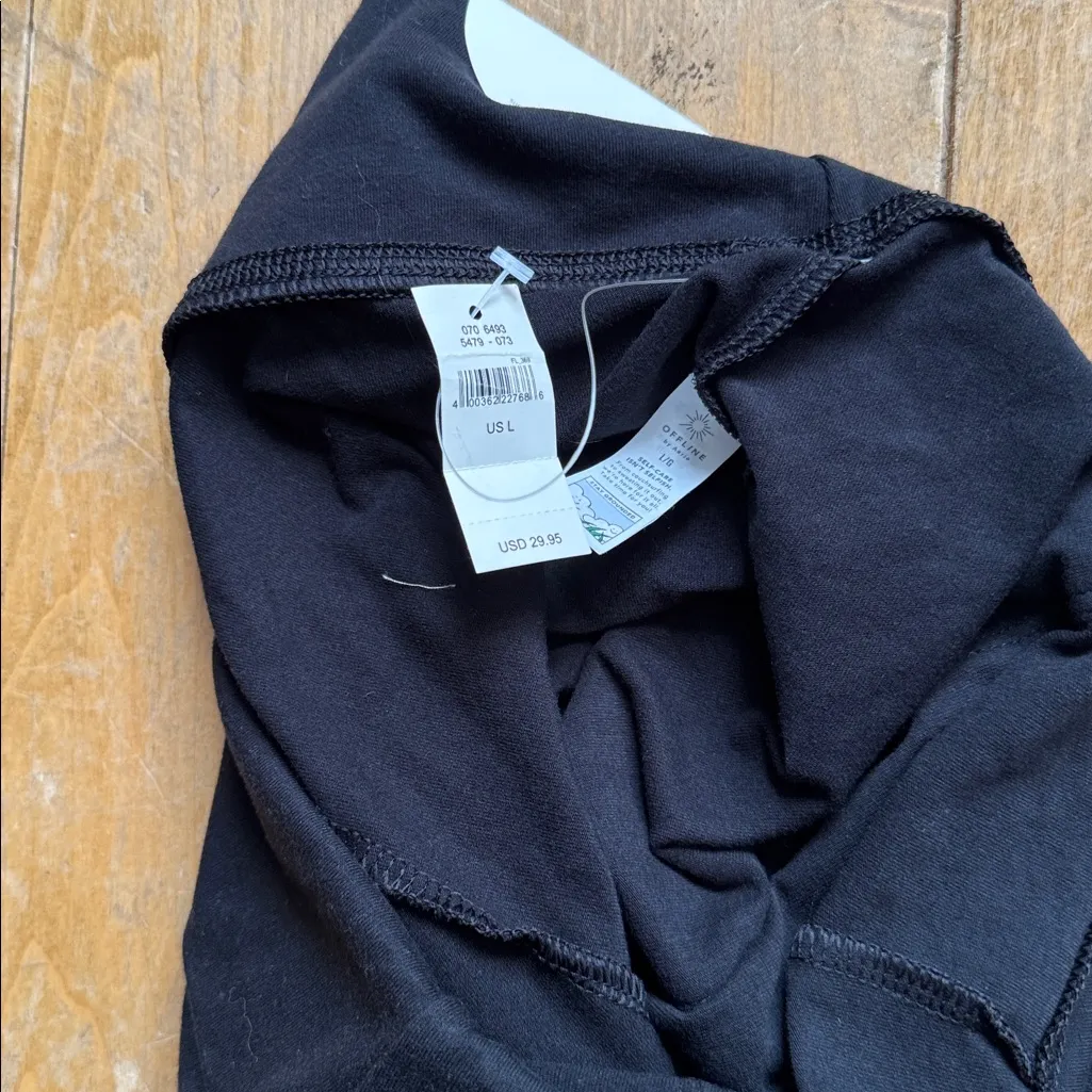 Aerie OFFLINE OG Bike Short Hi-Rise Fold Over Band 7” inseam Black Large NWT - Image 4