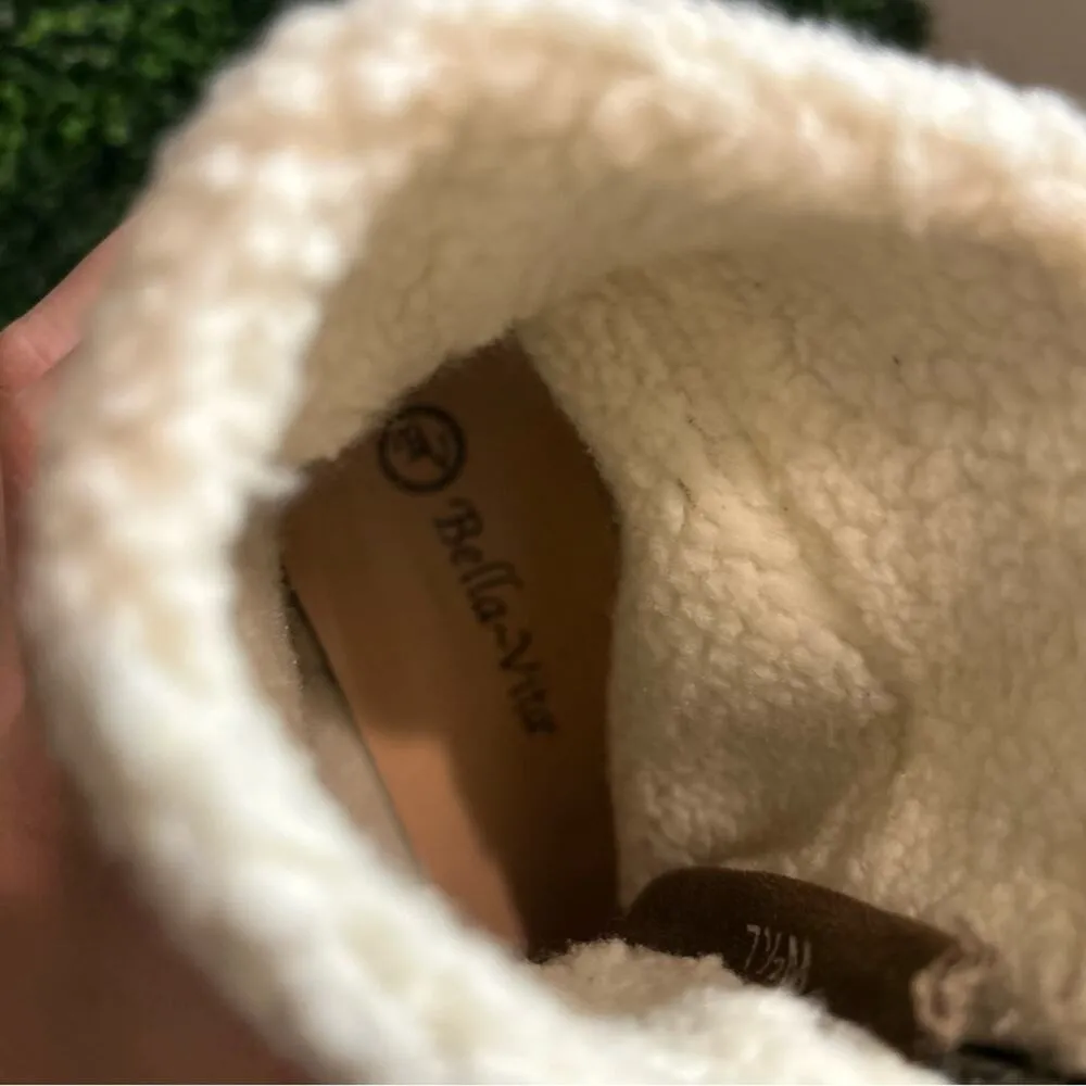 Bella Vita Sherpa Cable Lug Faux Suede Fleece Lined Ankle Bootie 7 NEW - Image 7