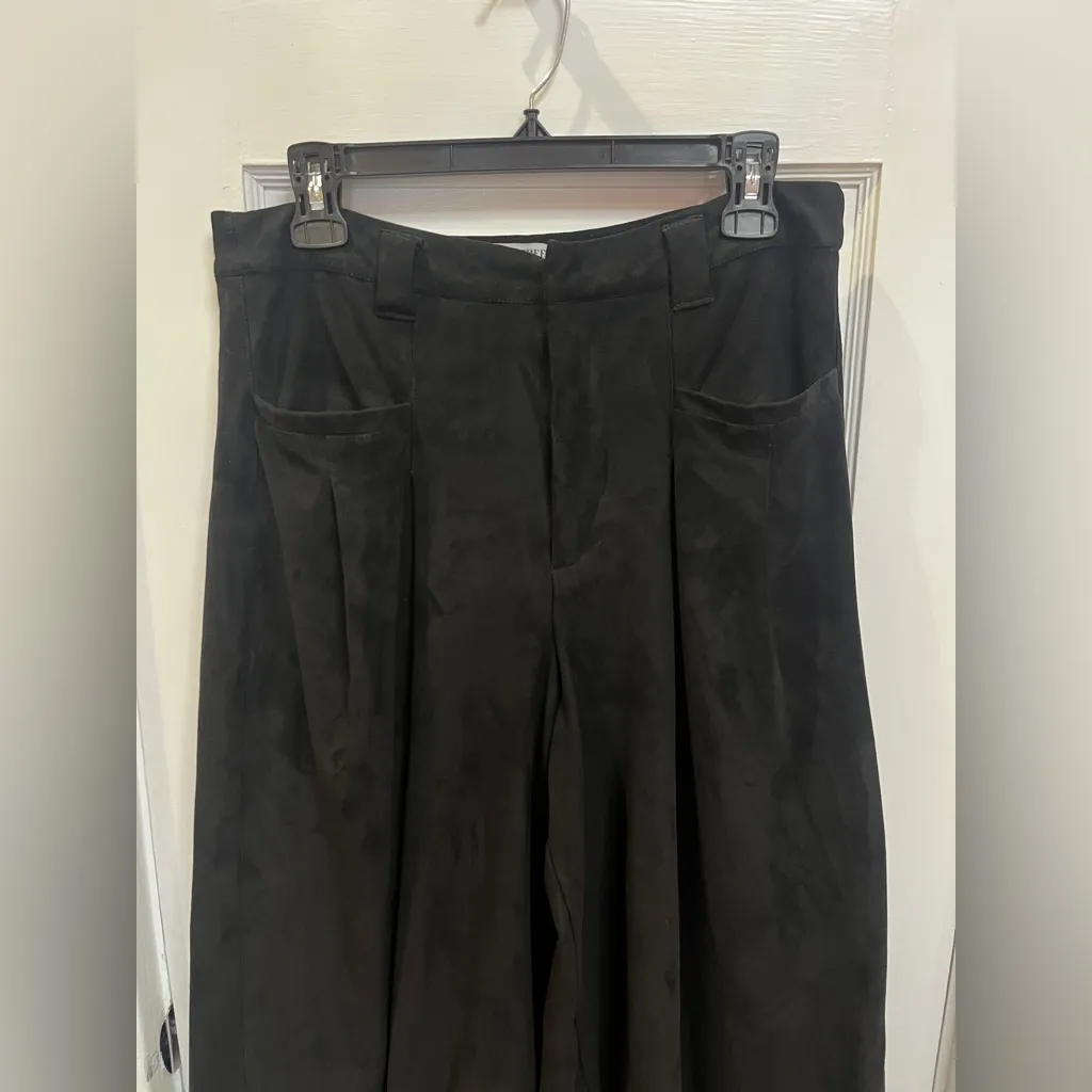 We The Free Eva Vegan Suede Cropped Trousers Free People Size 10  Black - Image 4