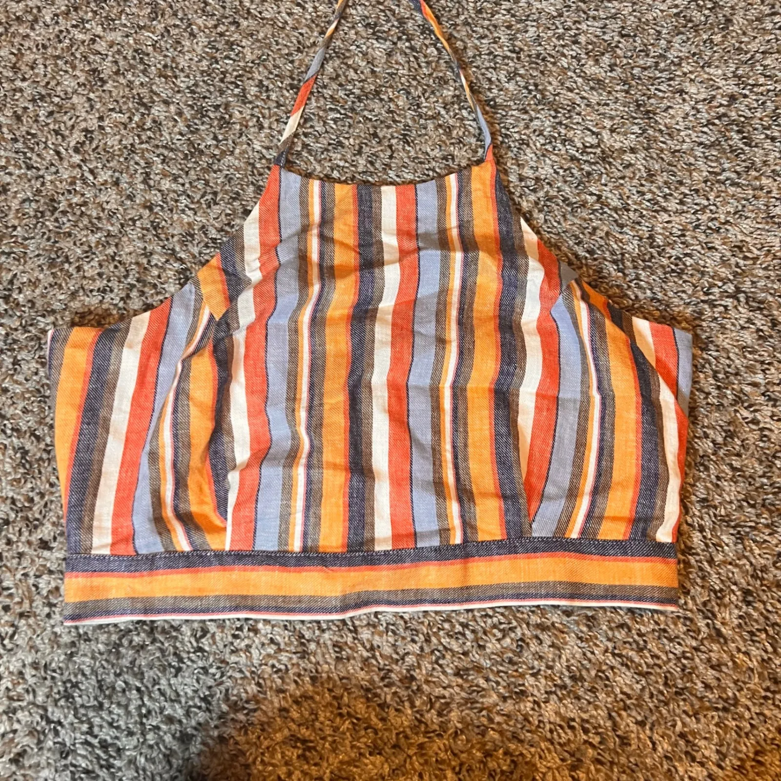 Le Lis Collection Striped Halter Top Sleeveless‎ Casual Crop Top Size S Orange - Image 2