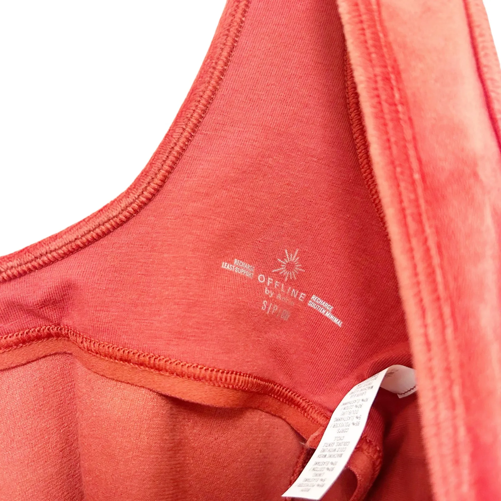 Aerie Orange Velour Sports Bra Leggings Matching Set Sz S - Image 3