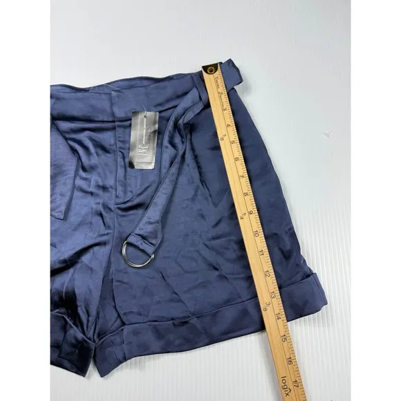 INC International Concepts Belted Shorts Dressy Casual Party‎ Size 6 Blue - Image 4