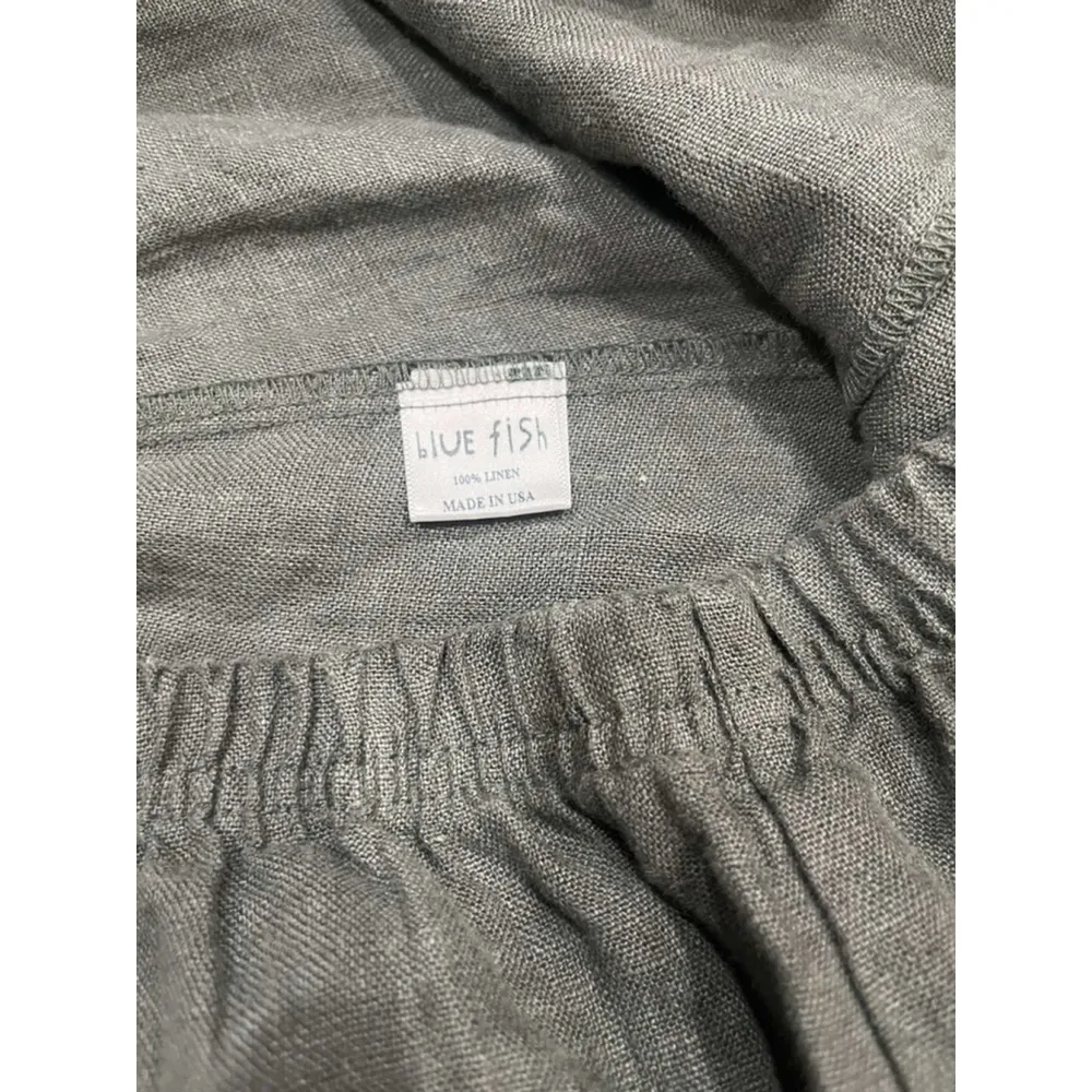 Vintage Blue Fish Pure Linen Lagenlook Green Barrel Baggy Pull On Pant Size 0 - Image 6