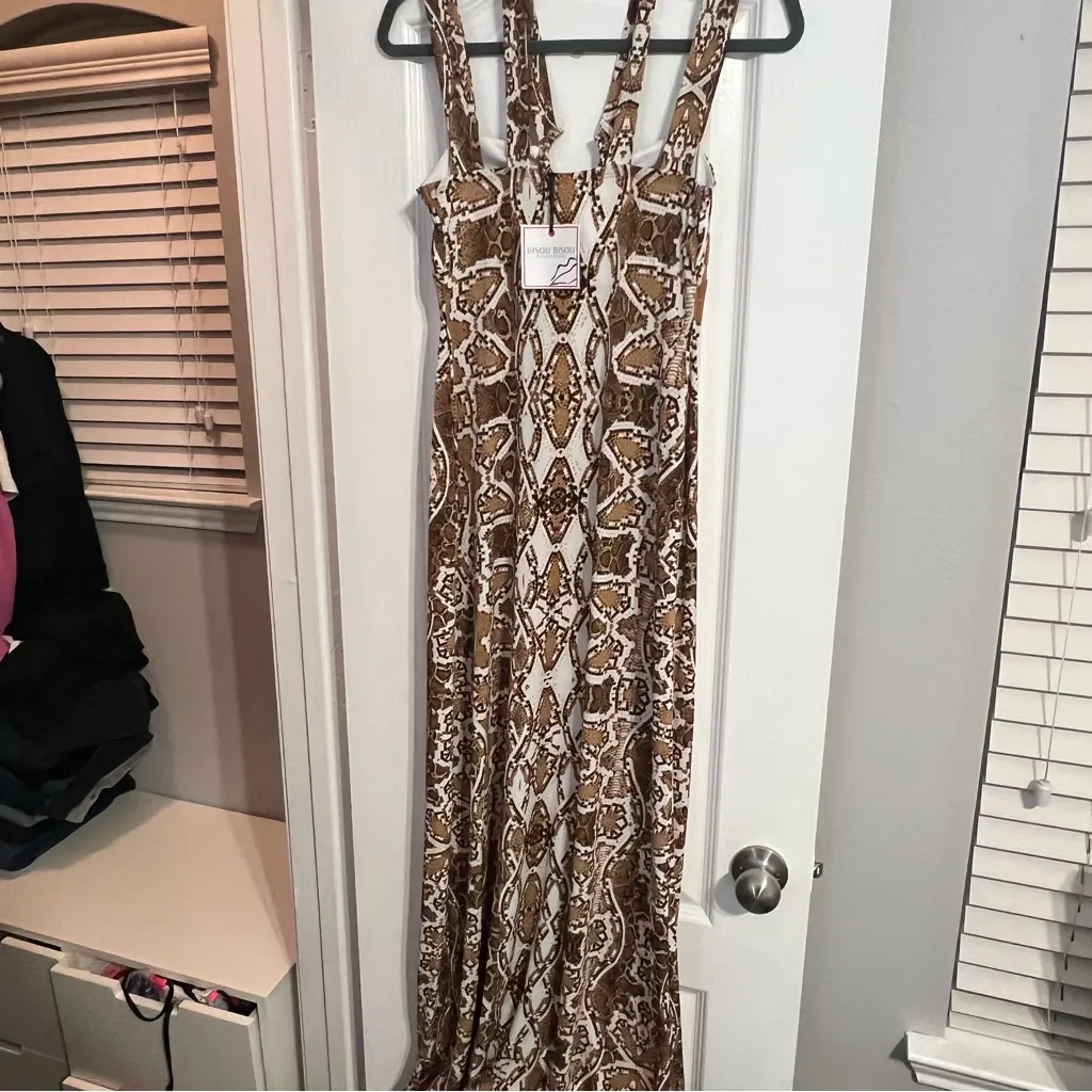 Bisou Bisou Brown and python Maxi Dress - Image 5