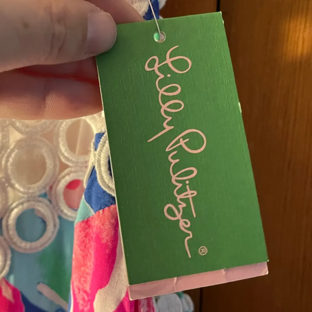 Lilly Pulitzer KINLEY DRESS in BECKON BLUE JUNGLE UTOPIA size 12 NWT - Image 8