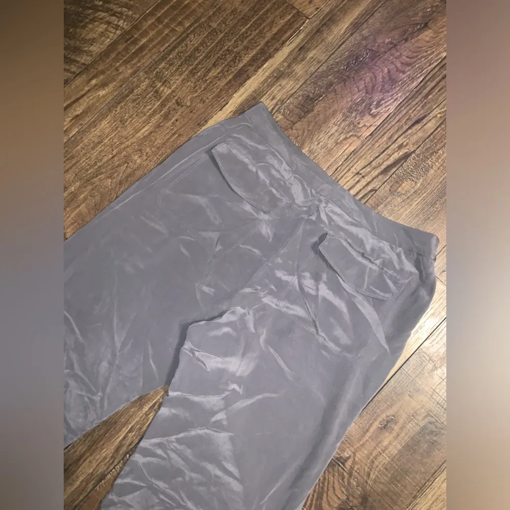 T by Alexander Wang silk trousers pants designer luxury classic boho spring Gray - Image 8