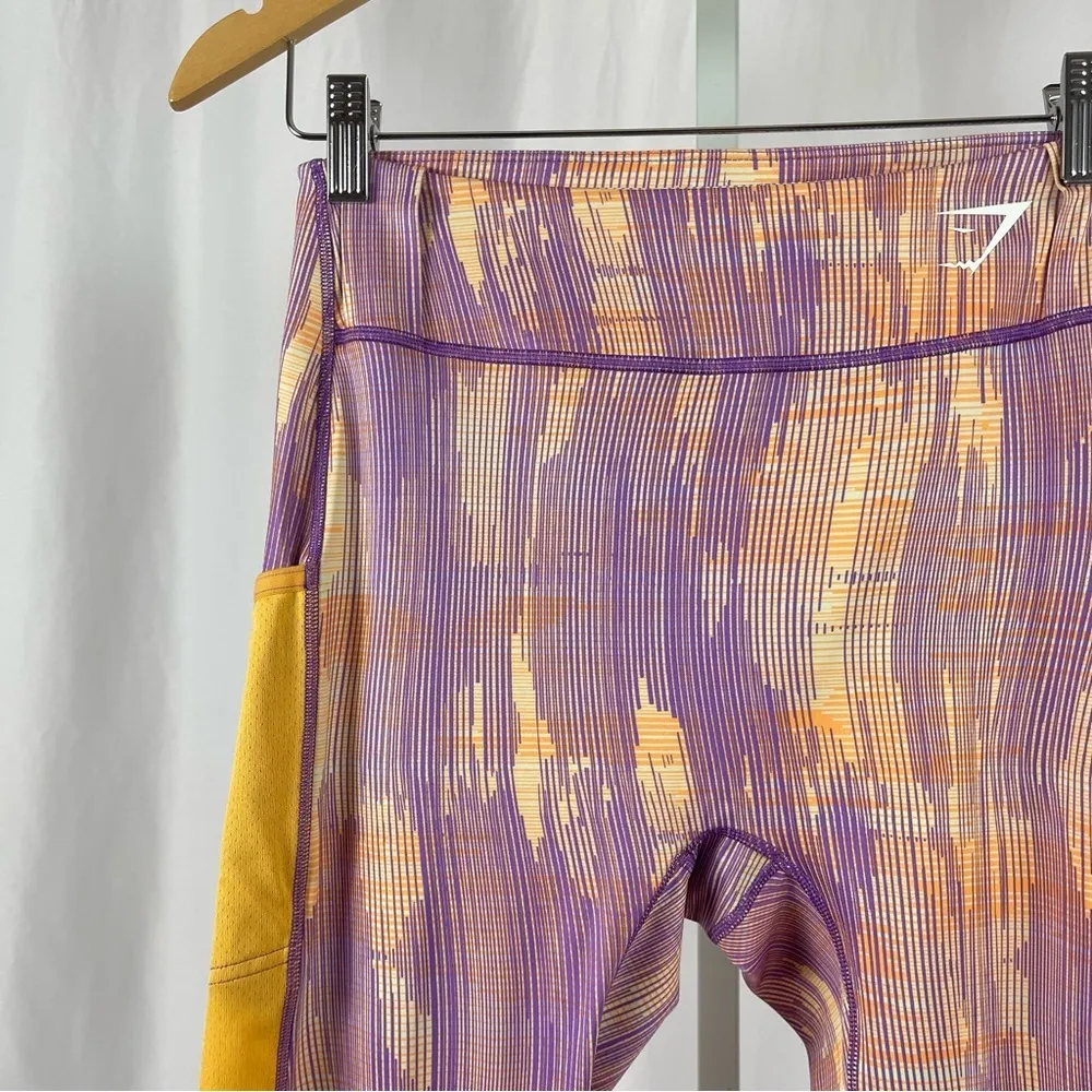 Gymshark Medium Sports Leggings Print Boho Hippie Vibrant Yoga Weight Training - Image 3