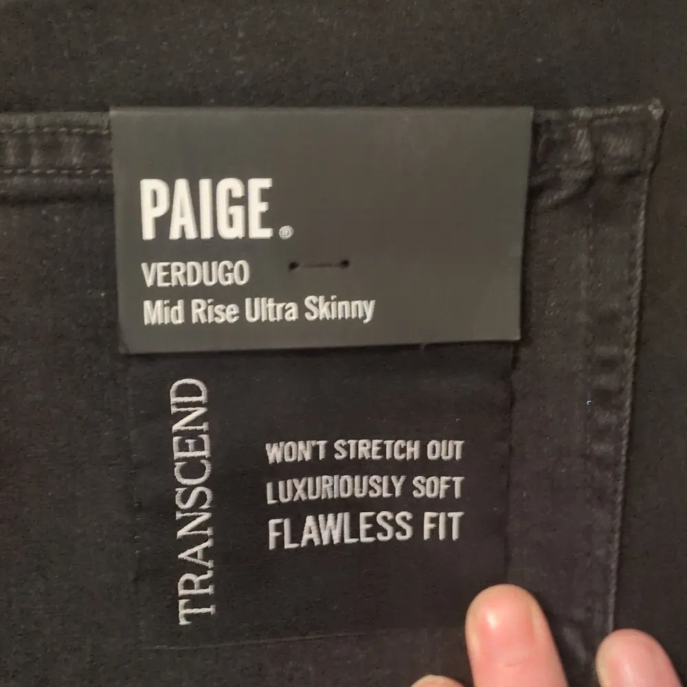 Paige transcend verdugo ultra skinny black fog destructed jeans size 27 - Image 9