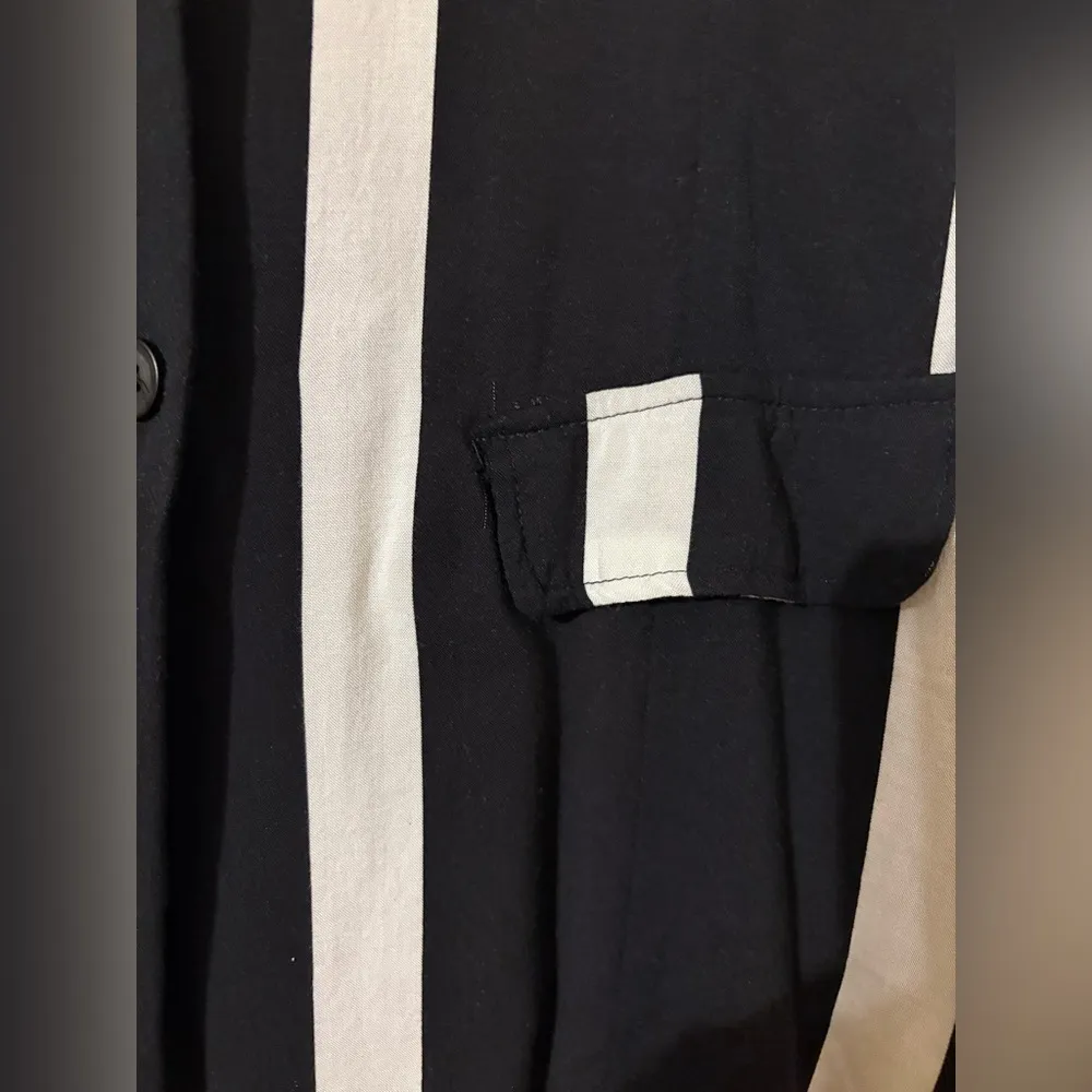 UPS & DOWNS beetlejuice black and white striped lightweight jacket Size XL - Image 5