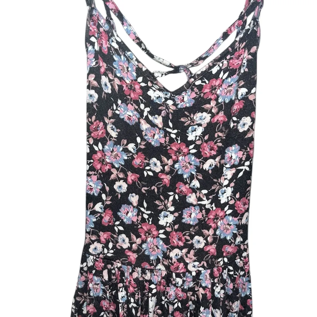 American Eagle Outfitters Black and Pink Floral Dress - Image 2