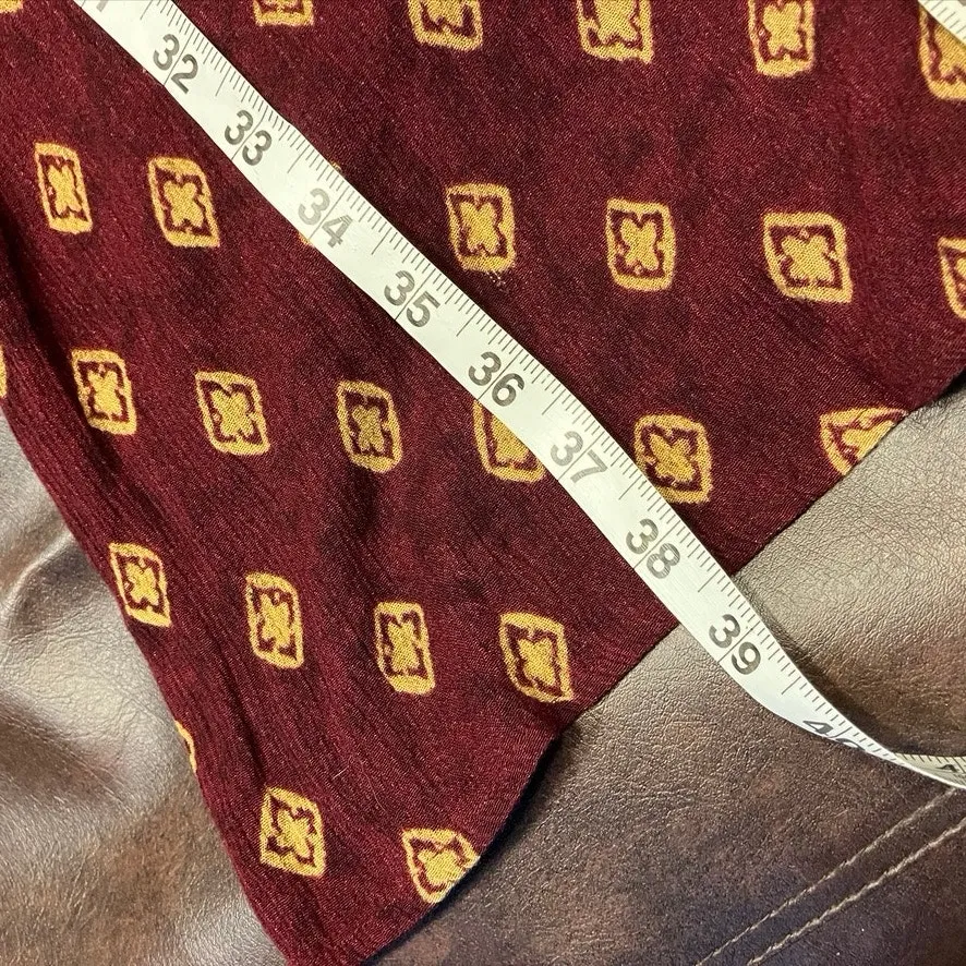 Vintage Rabbit Rabbit‎ Rabbit Rayon Slip Dress Womens M USA Made Maroon Gold Purple Size M - Image 12