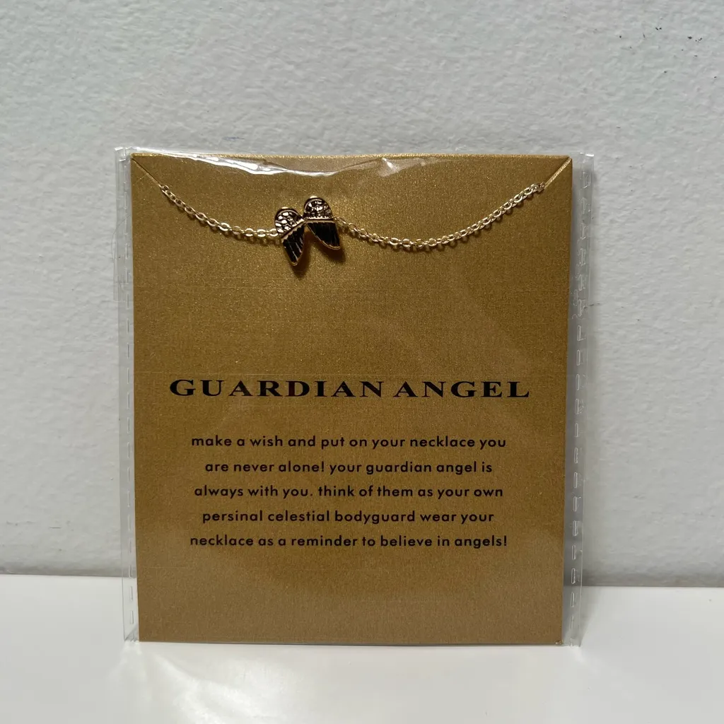 Guardian Angel Wings Charm Adjustable Gold Meaningful Grieving Healing Necklace - Image 3
