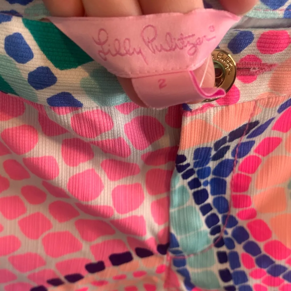 Lilly Pulitzer Adie Short Multi Tile Wave Nautical Sea Print - Image 3