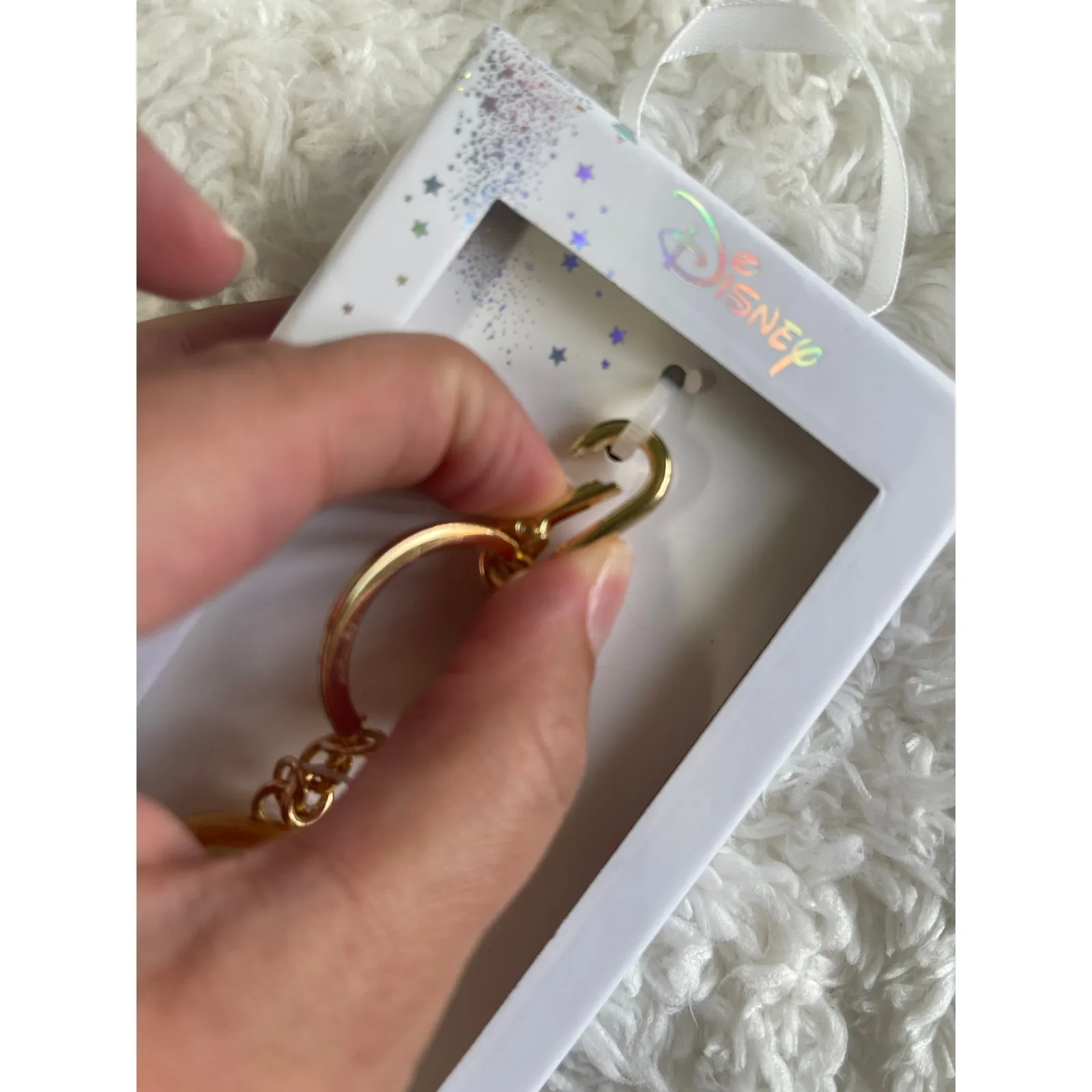 Disney Stitch Donut Floatie Spinner Keychain Charm Clip Gold Tone Sunglasses NEW - Image 7