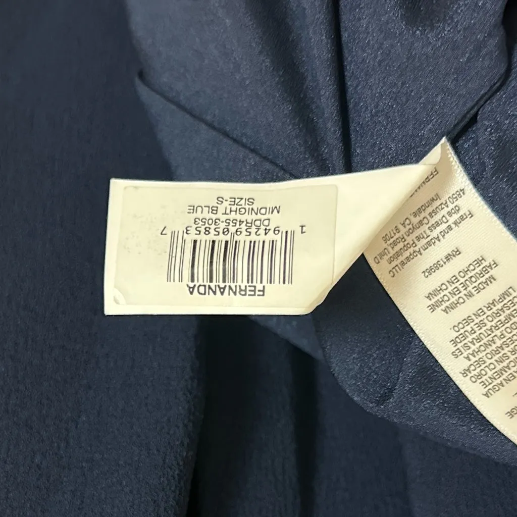 DRESS THE POPULATION Fernanda Strapless Evening Gown in Midnight Blue Size Small - Image 8