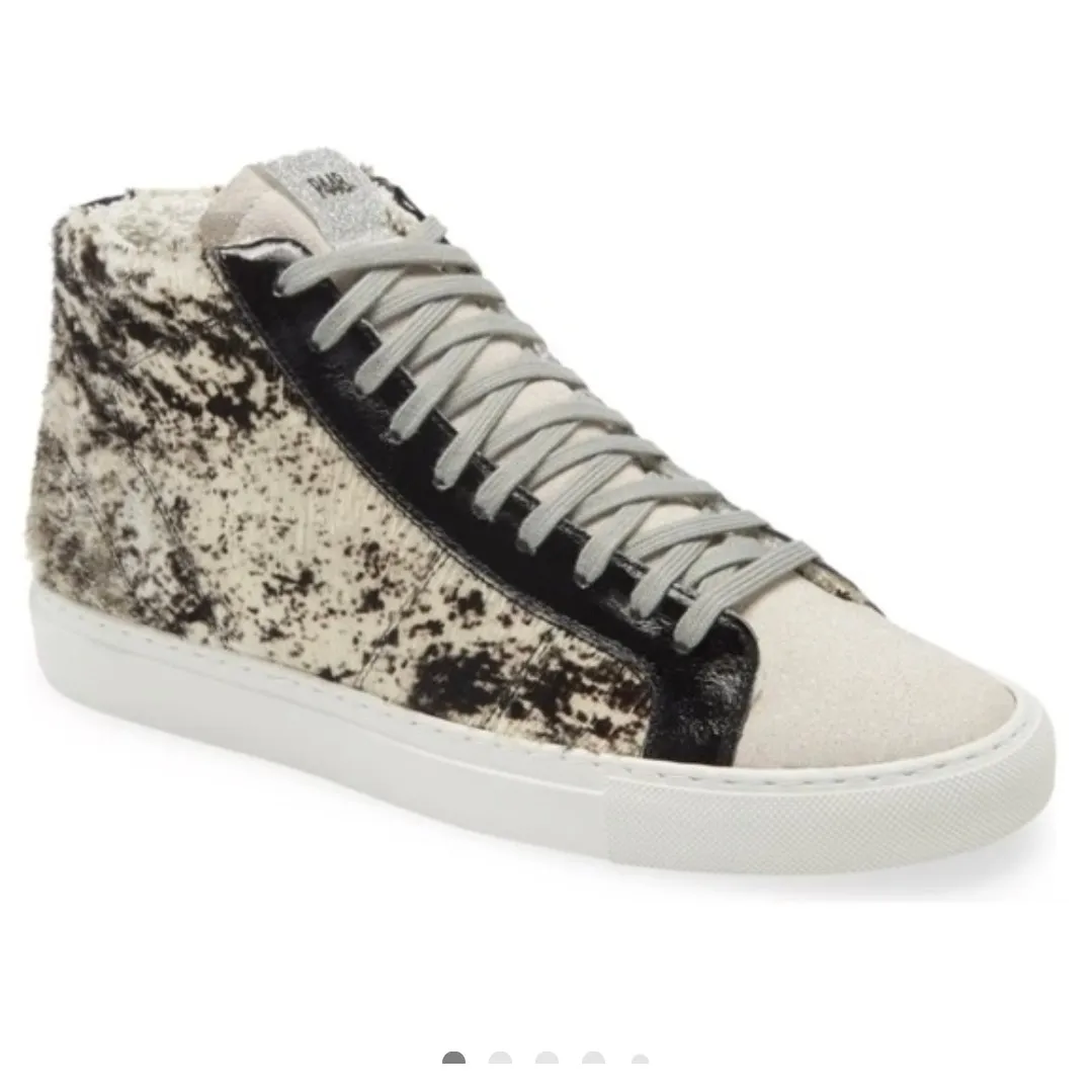 P448 Calf Hair High Top Sneakers Cow Softy Size 39 - Image 2