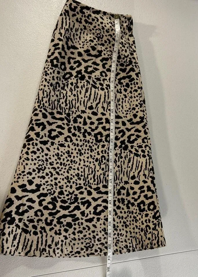 Worthington Women's Side Zip Animal print A line Skirt Lined Size 8 Waist 29 - Image 10