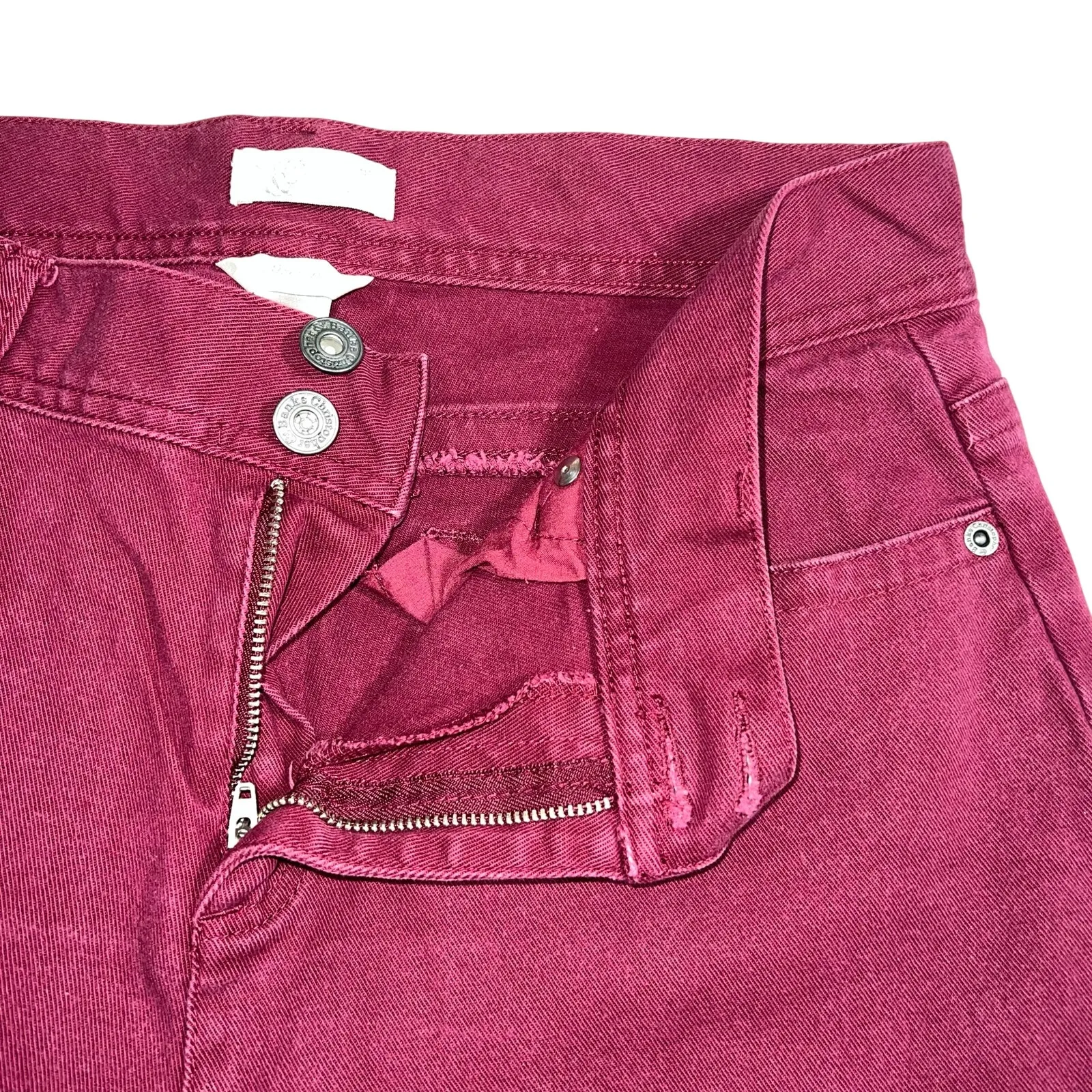 Christopher and Banks Womens Denim Blue Jeans Bootcut Wine Red Dark Wash Sz 10 - Image 3
