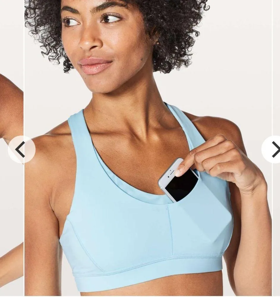Lululemon Blue Glow Stash N’ Run Bra Sz 10 - Image 4