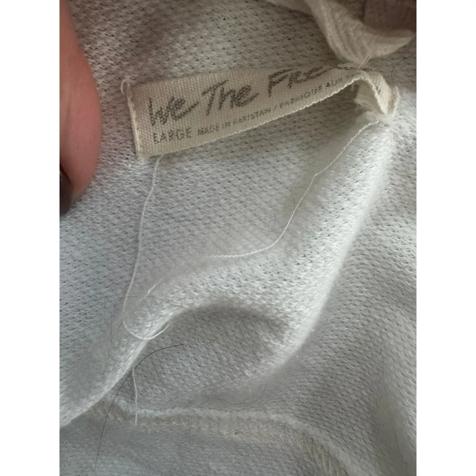 We The Free Cropped Denim Jacket White L Distressed Raw Hem
Boho Grunge Festival - Image 4