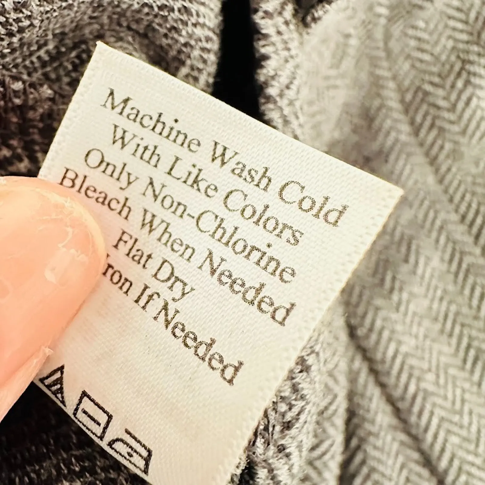 Coldwater Creek Womens Pants Menswear Ponte Trouser Knit Herringbone Grey W18 - Image 9