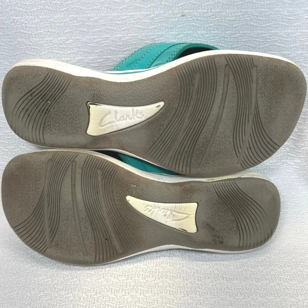 Clarks Turquoise Blue Breeze Sea Flip Flop Sandal women sz 7 - Image 6