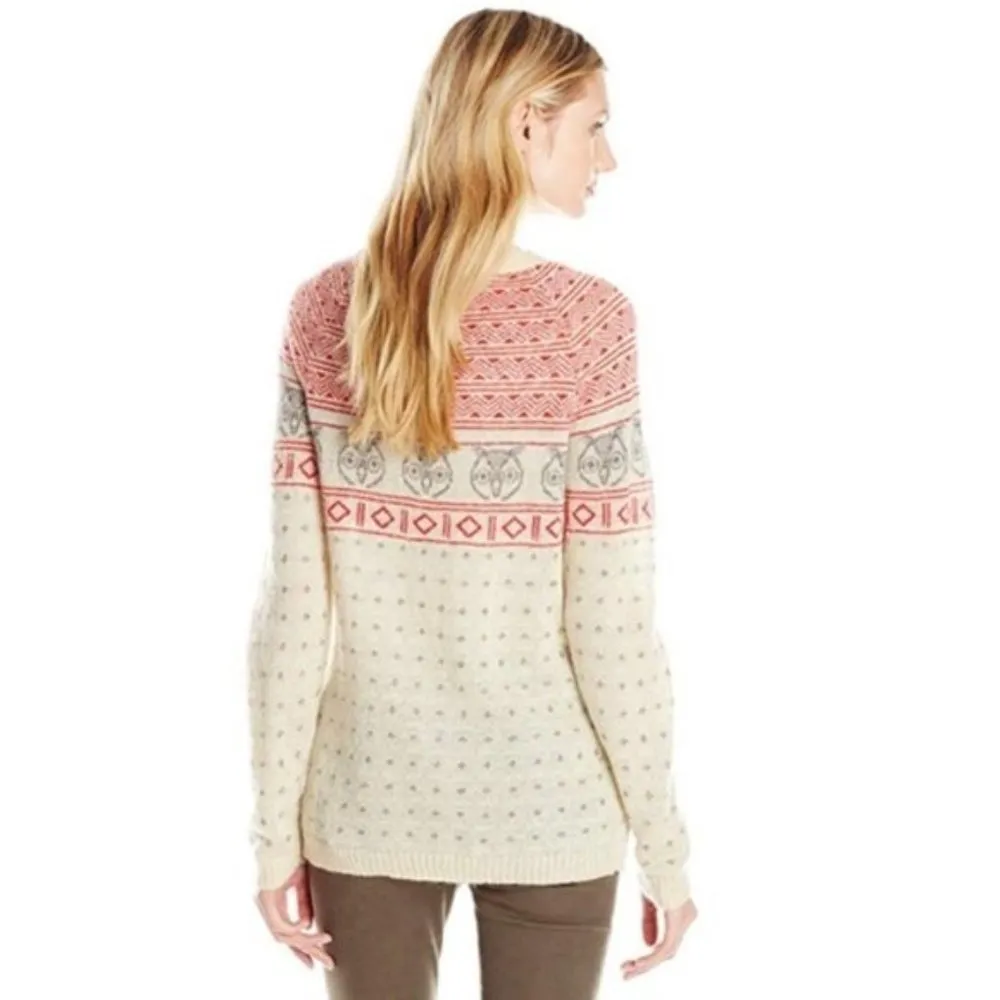 💕WOOLRICH💕 Fair Isle Sweater ~ Kitschy Owl Wink Print Medium M - Image 3