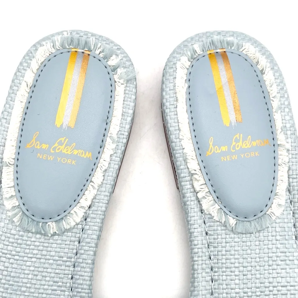 Sam Edelman Bay Fray Slide Sandals Size 9 Robin Egg Blue Fabric Logo Slides - Image 12