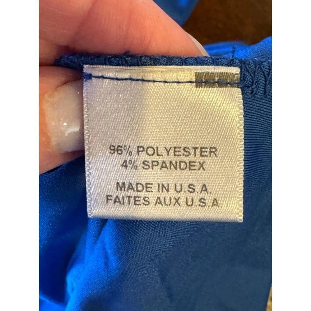 Misa Los Angeles Dress‎ Women Medium Blue Jersey Knit Racerback Domino Mini - Image 12