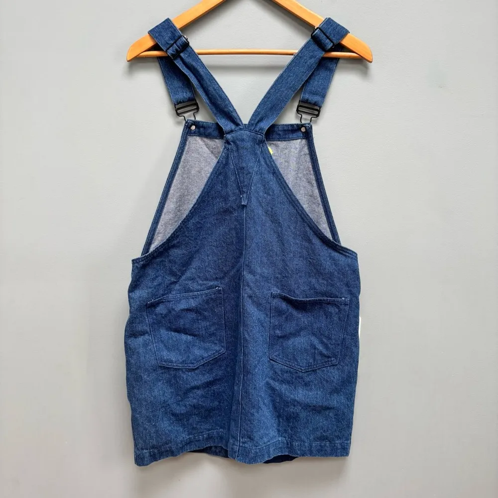Lazy Oaf Pinafore Dungaree Dress With Face Apliquet L - Image 6