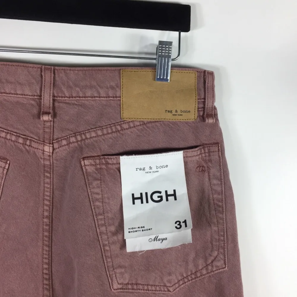 rag & bone Maya High-Rise Shorty Shorts Light Plum Size 31 - Image 12