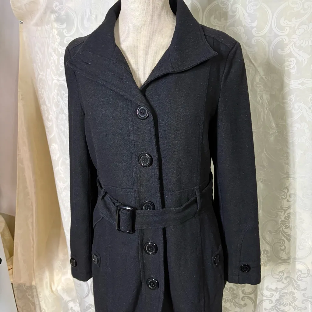 Papillon Midnight Trench Coat Black Size M - Image 4