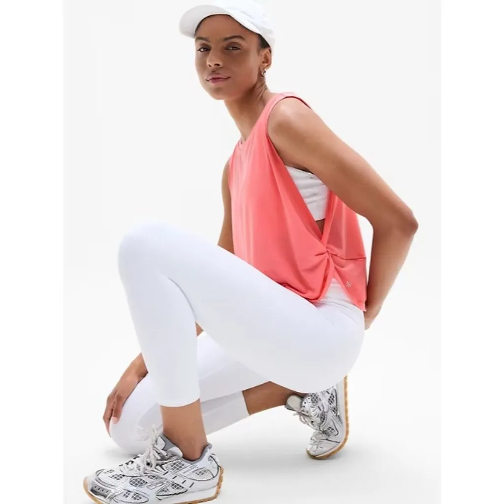 Athleta M With Ease Side Twist Muscle Tank Mimosa Pink Medium - Image 2