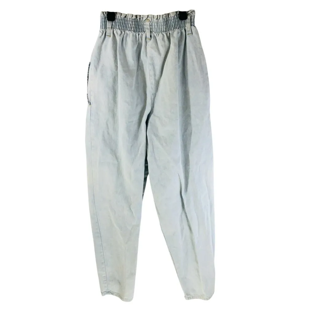 Cherokee Womens Jeans Vintage 90s Pull On High Waist Skinny Light Wash Pleated 7 - Image 5