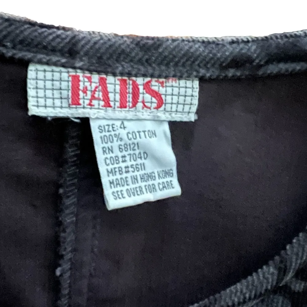 Vintage FADS Corduroy Country Cottage Jumper Dress. Womens size 4. Gray - Image 4