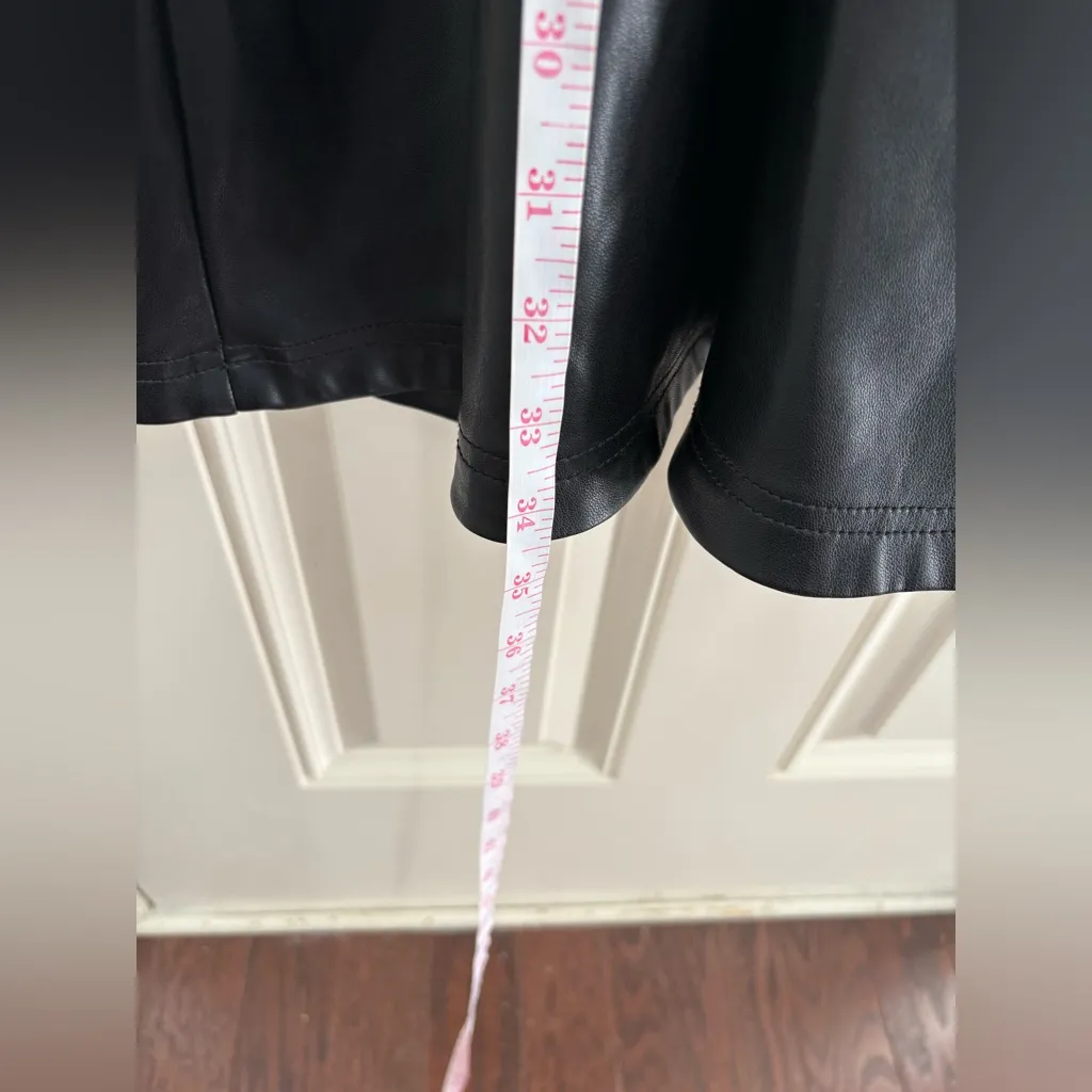 Maeve Ruffled Vegan Leather Mini Dress Size 6 - Image 9