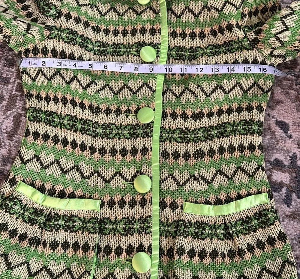 Rebecca Taylor COPY - SIZE 4 SPRING COAT MADE FROM VINTAGE PRINTS TEXTILES - Image 14