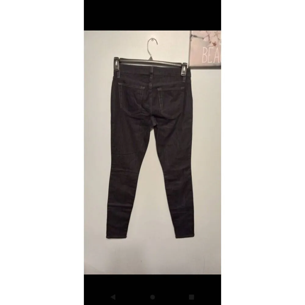 Joe's Jeans Sandra Black Navy Blue Wax Coated Color Block Skinny size 27 - Image 4