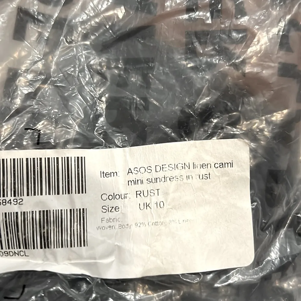 ASOS DESIGN Linen Cami Mini Sundress in Rust, Size UK 10/ US 6 New in Packaging - Image 7