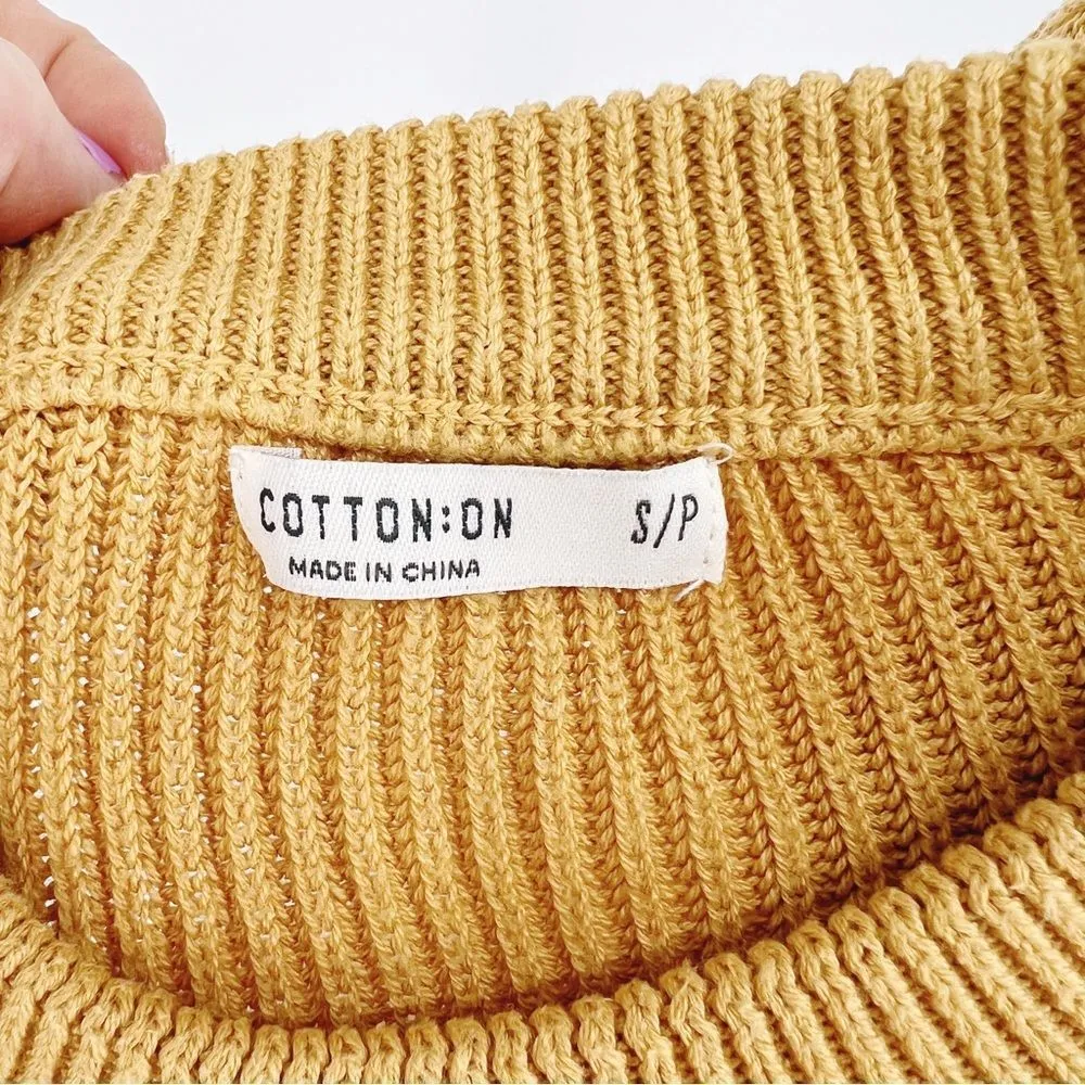 Cotton On High Neck Ribbed Cropped Sweater Sz S - Image 3