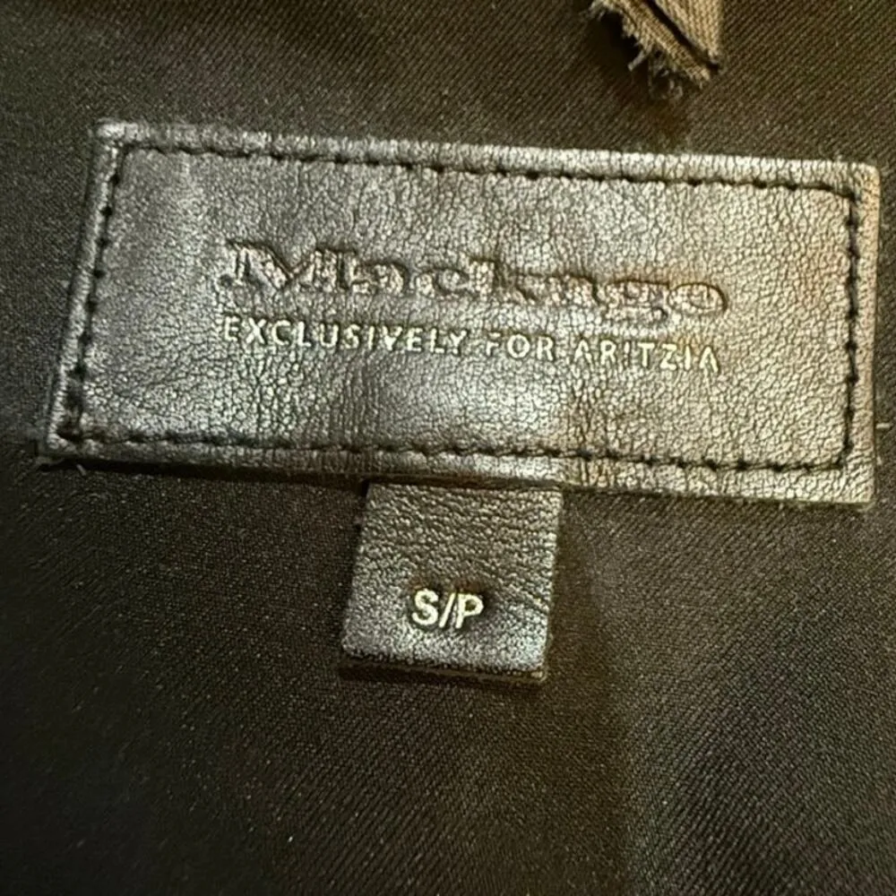 Mackage x Aritzia Metallic Gray Lamb Leather Moto Biker Jacket Small Chic Edgy - Image 7