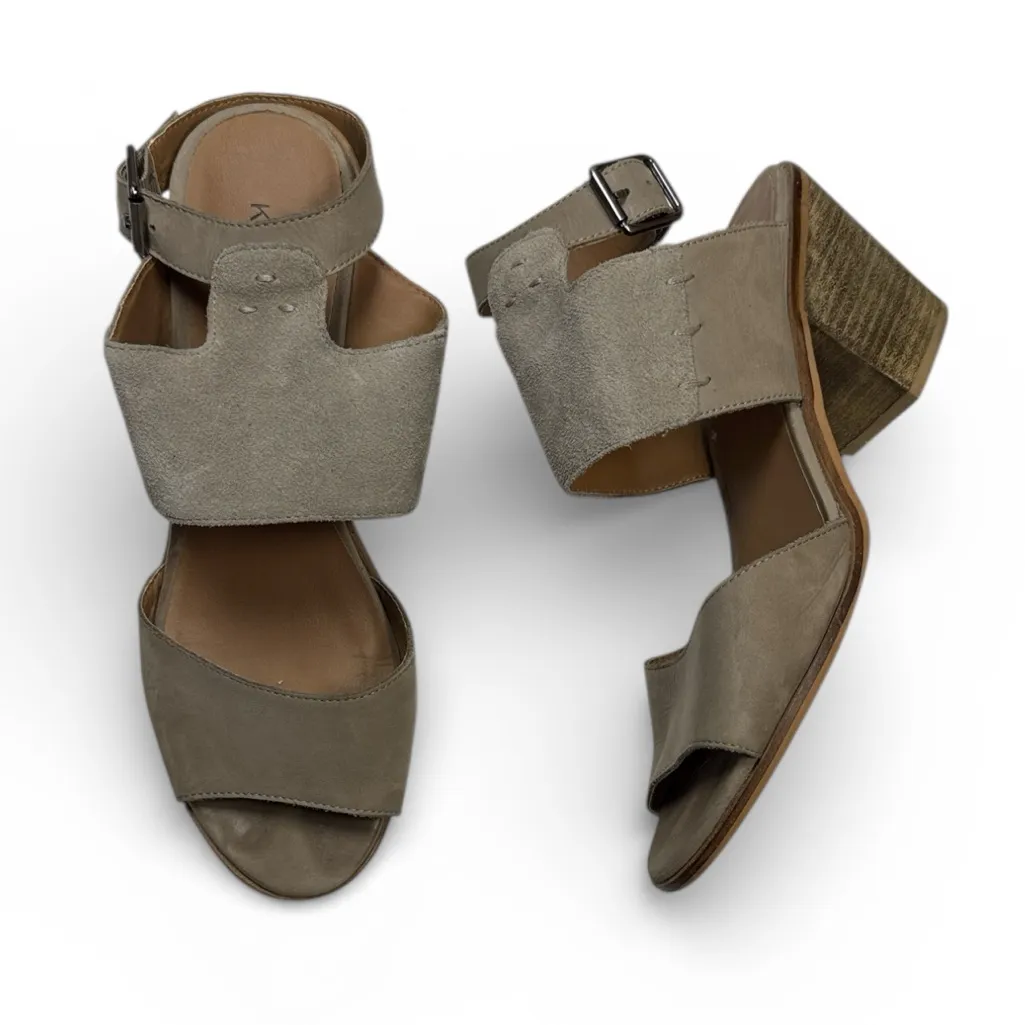 Kelsi Dagger Suede Ankle Strap Suede Leather Chunky Heel Sandals S-474 Sz 10 - Image 1